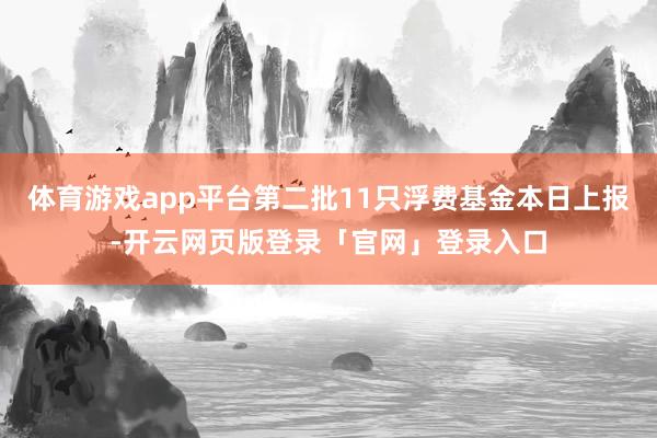 体育游戏app平台第二批11只浮费基金本日上报-开云网页版登录「官网」登录入口